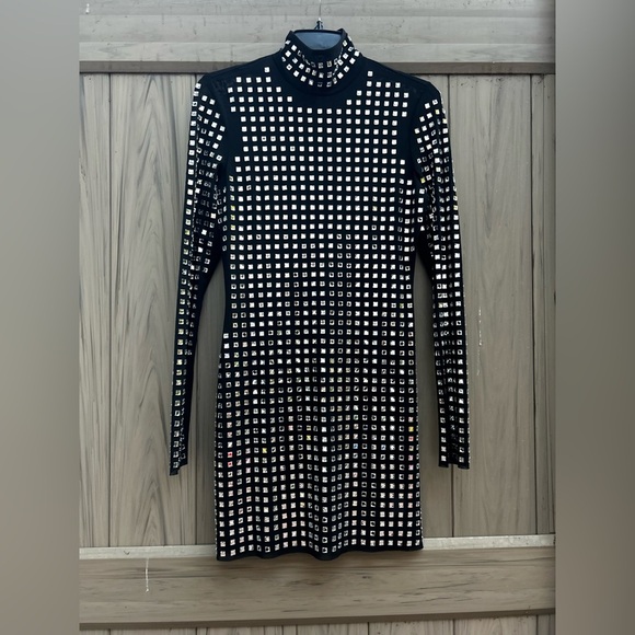 NBD Zenni Mini Dress in Black & Silver - Picture 7 of 10